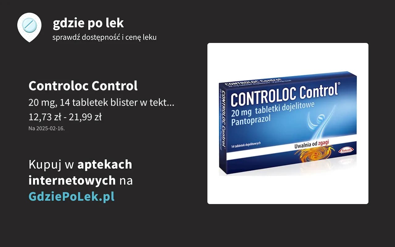Controloc - skuteczny lek na chorobę wrzodową i refluksową przełyku Controloc - skuteczny lek na chorobę wrzodową i refluksową przełyku